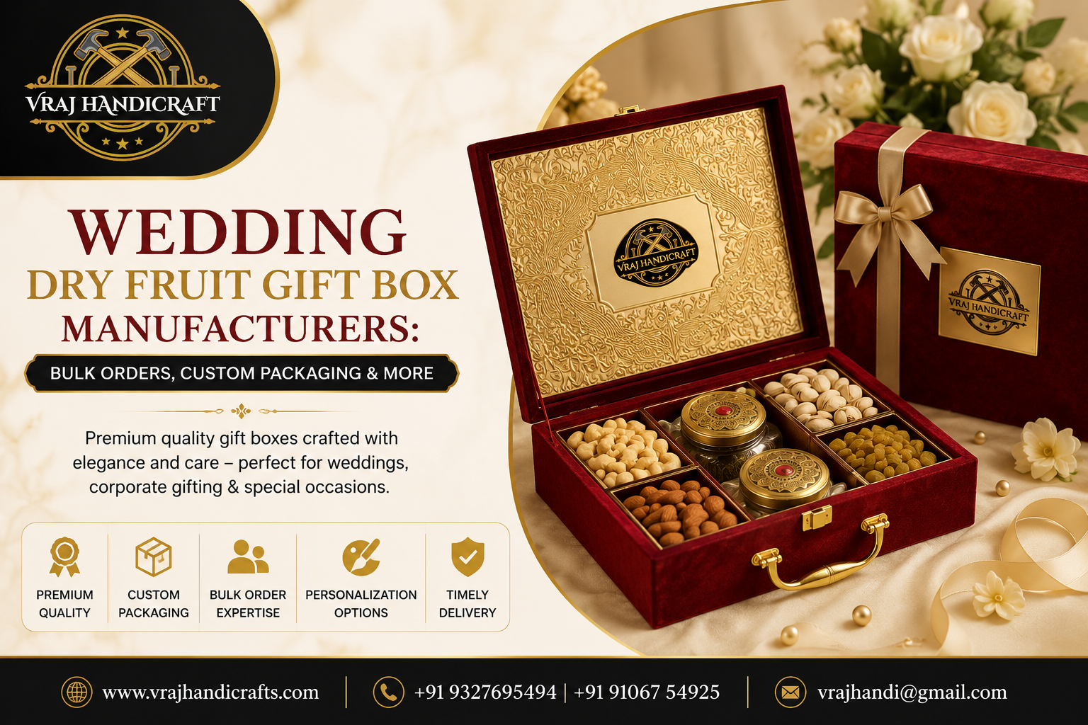 Wedding Dry Fruit Gift Box Manufacturers: Bulk Orders, Custom Packaging & More